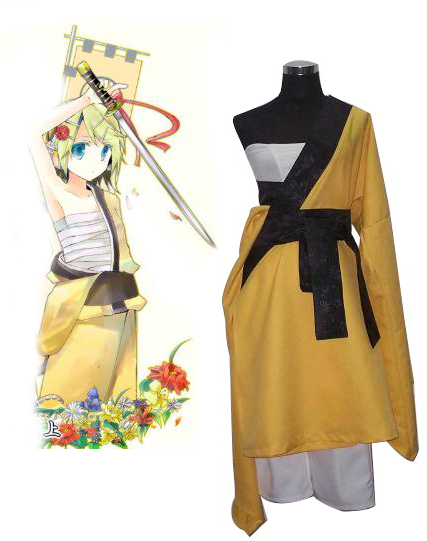 Vocaloid Gekokujo Kagamine Rin Ren Kimono Cosplay Costume